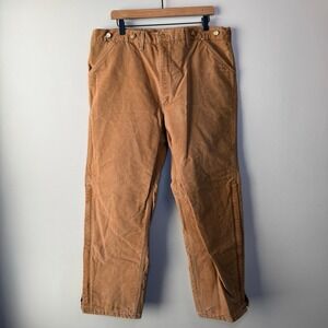 Carhartt Insulated Work Pants Tan Canvas Double Knee Men's 40x32 WQ106